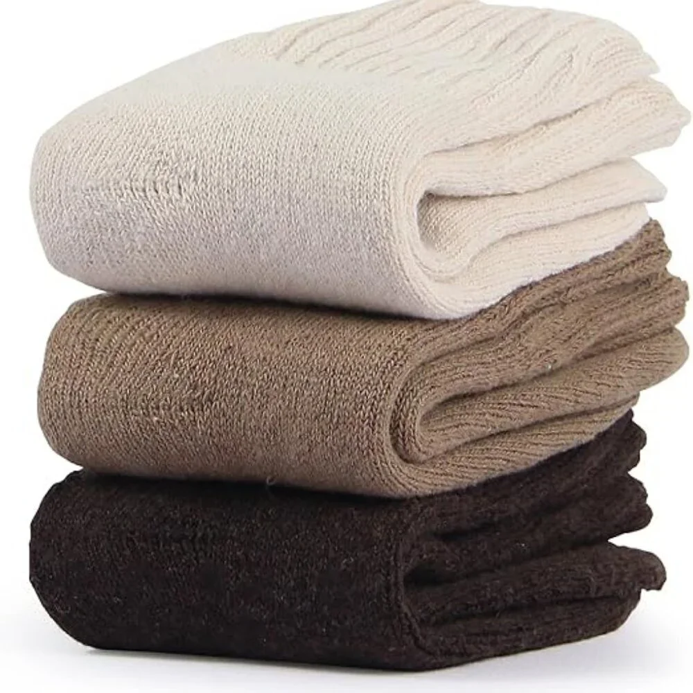Women's Winter Boots Socks Thick Warm Cozy Crew Socks Solid Color Gifts